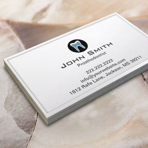 Dental Prosthodontist Plain White Border Business Card