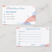 Dental Reminder Cards for Clinic Appointments