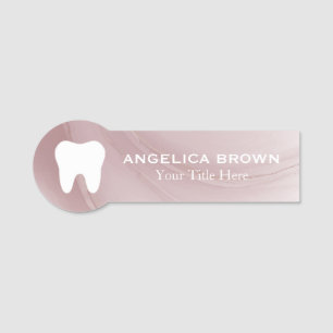 Dental - Rose Gold Marble Custom Name Tag