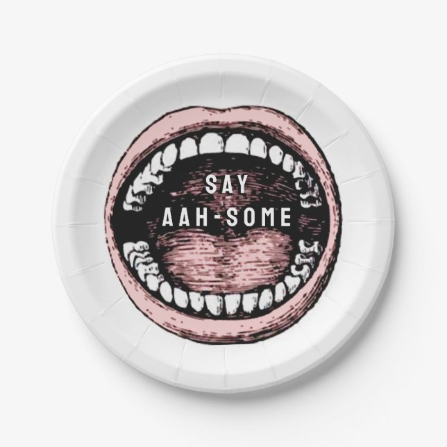 Dental School Graduation Party Paper Dinner Napkin Paper Plate (Front)