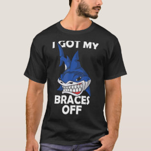 Dental Shark Jaw I Got My Braces Off Boys Kids T-Shirt