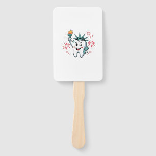 Dental Squad 4th Of July Dentist Funny American Hand Fan