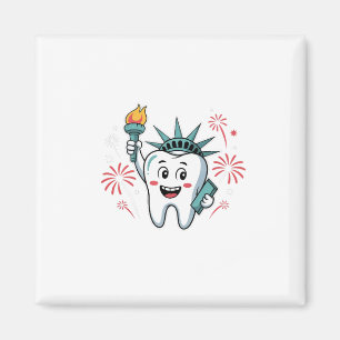Dental Squad 4th Of July Dentist Funny American   Magnet