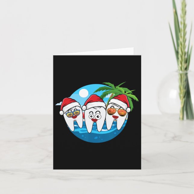 Dental Squad Christmas In July Tropical Beach Summ Card (Front)