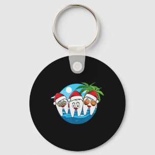 Dental Squad Christmas In July Tropical Beach Summ Key Ring