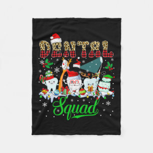 Dental Squad Christmas Santa Reindeer Elf Dental T Fleece Blanket