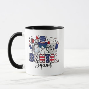 Dental Squad Cute Dentist Hygienist 4th of July Mug