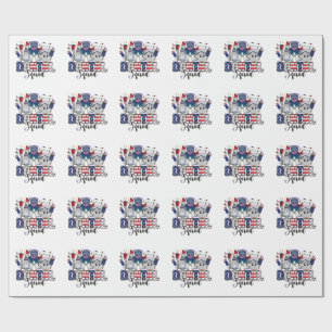 Dental Squad Cute Dentist Hygienist 4th of July Wrapping Paper