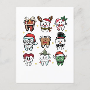 Dental Squad Dentist Christmas Holiday Xmas Invitation Postcard