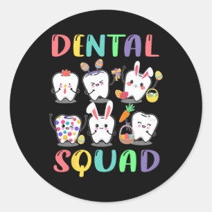 Dental Squad Dentist Easter Dental Fun Happy Easte Classic Round Sticker