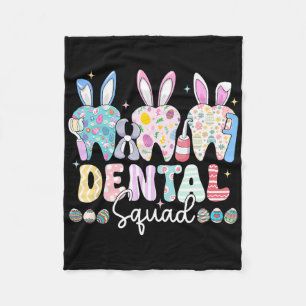 Dental Squad Easter Day Funny Teeth Dental Istant Fleece Blanket