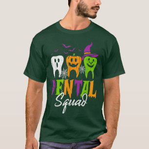 Dental Squad Funny Three Tooth Teeth Witch Hallowe T-Shirt