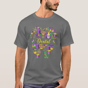 Dental Squad Mardi Gras Teeth Dentists Fat Tuesday T-Shirt