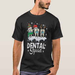 Dental Squad Santa Teeth Mask Quarantine Dentist X T-Shirt