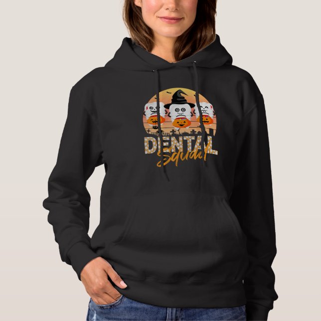 Dental Squad Spooky Halloween Vampire Pumpkins Mol Hoodie (Front)