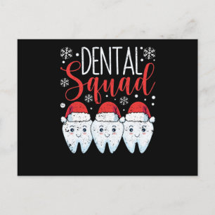 Dental Squad Teeth Dentist Merry Christmas Postcard