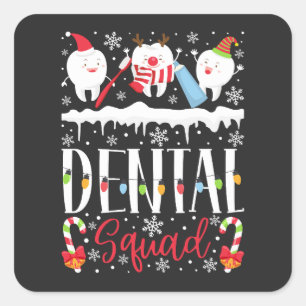 Dental Squad Teeth Toothbrush Square Sticker