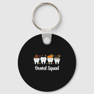 Dental Squad Thanksgiving Teeth Funny Fall Hygiene Key Ring