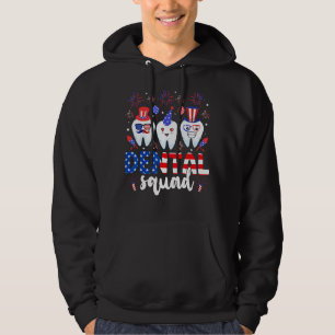 Dental Squad Tooth 4th Of July Dental Assistant De Hoodie