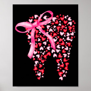 Dental Squad Valentines Cute Heart Teeth Dental Hy Poster