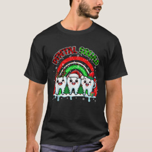 Dental Squad Xmas Rainbow Three Santa Reindeer Tee