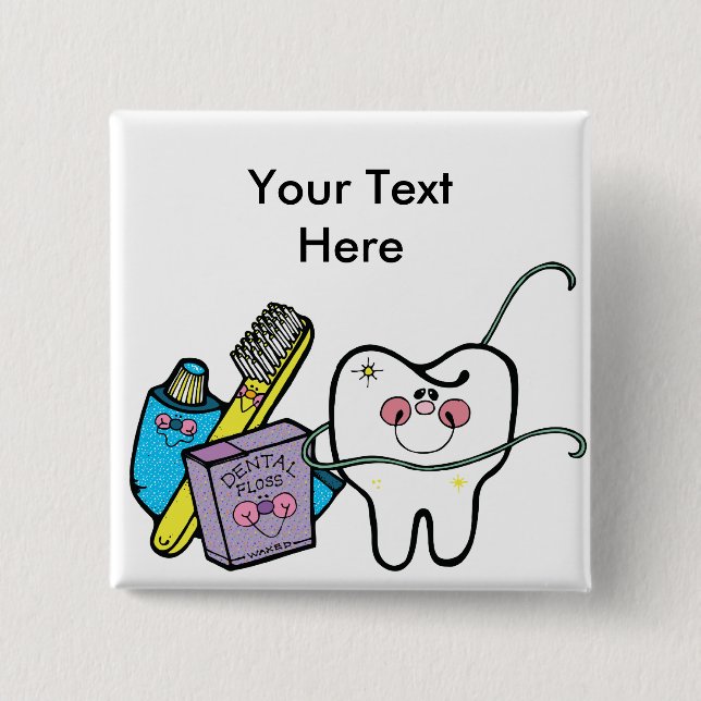 Dental Stuff for Dentist Day March 6th 15 Cm Square Badge (Front)