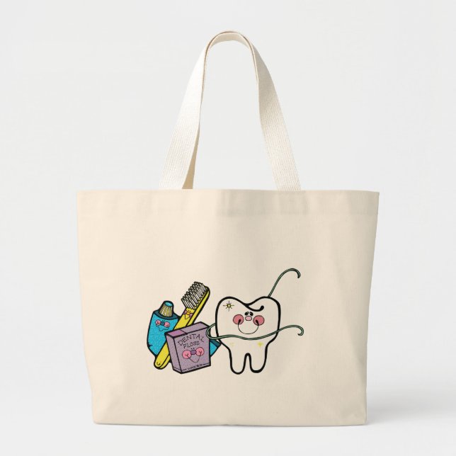 Dental Stuff for Dentist Day March 6th Large Tote Bag (Front)