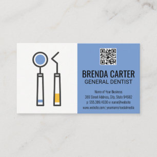 Dental Teeth Cleaning Tools QR Scan Code Business Card