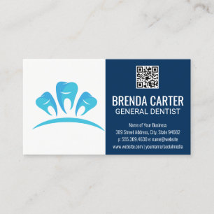 Dental Teeth Logo QR Scan Code Business Card