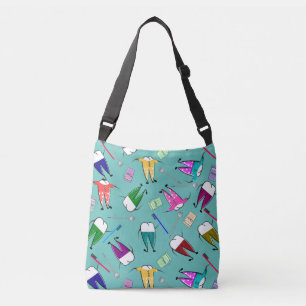 Dental Teeth People Art Seafoam Green Crossbody Bag