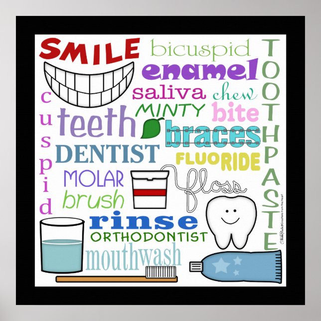 Dental Terms Subway Art Poster (Front)