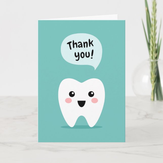 Dental thank you card with cute tooth (Front)