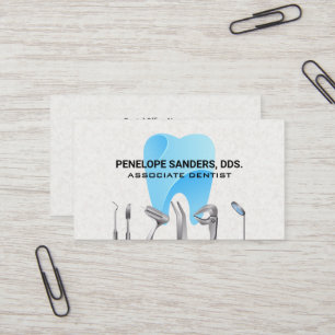 Dental Tools Logo   Tooth Icon Business Card