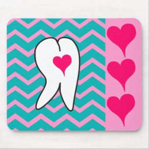 Dental Tooth and Chevron Design Mouse Mat