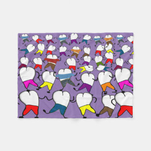 Dental Tooth Art Fleece Blanket Purple