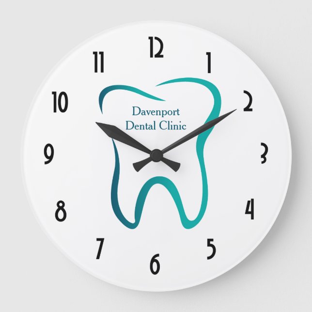 Dental Tooth Dentistry Clinic Image Large Clock (Front)