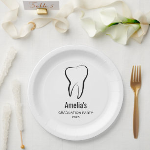 Dental Tooth Dentistry Clinic Medical Graduation Paper Plate