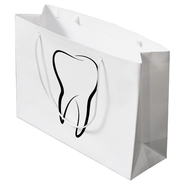 Dental Tooth Dentistry Clinic Medical Large Gift Bag (Back Angled)