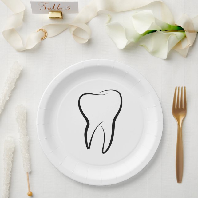 Dental Tooth Dentistry Clinic Medical Paper Plate (Wedding)