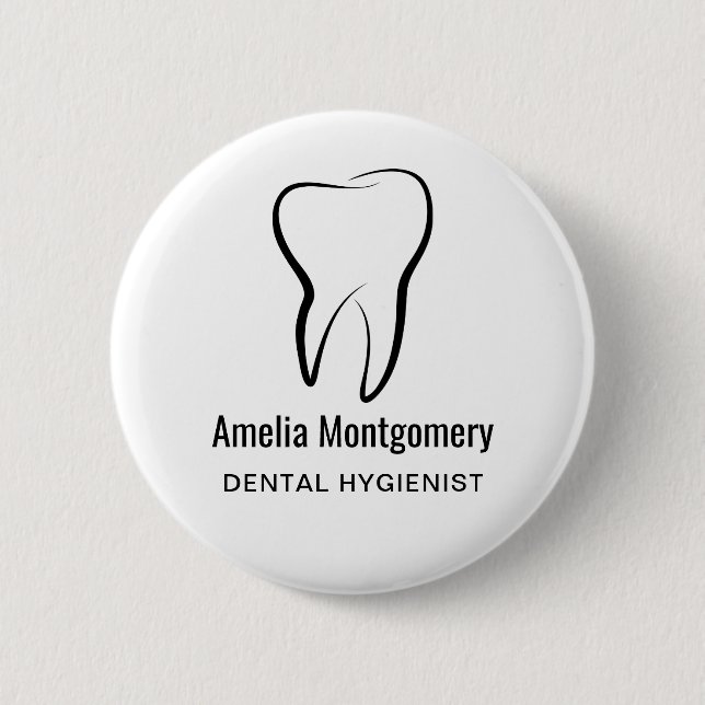 Dental Tooth Dentistry Clinic Medical Profession 6 Cm Round Badge (Front)
