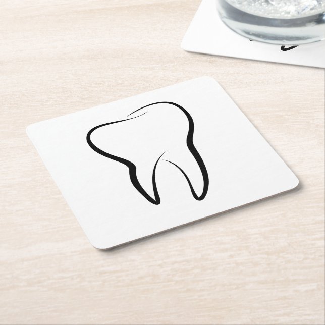 Dental Tooth Dentistry Clinic Medical Square Paper Coaster (Angled)