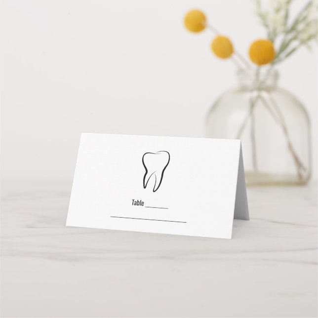 Dental Tooth Dentistry Clinic Oral Hygiene Table Place Card (Front)