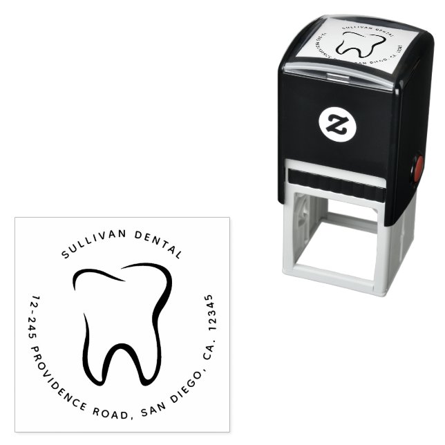 Dental Tooth Dentistry Medical Image Address Self-inking Stamp (In Situ)