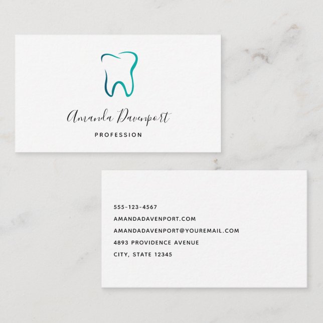 Dental Tooth Dentistry Medical Image Business Card (Front/Back)