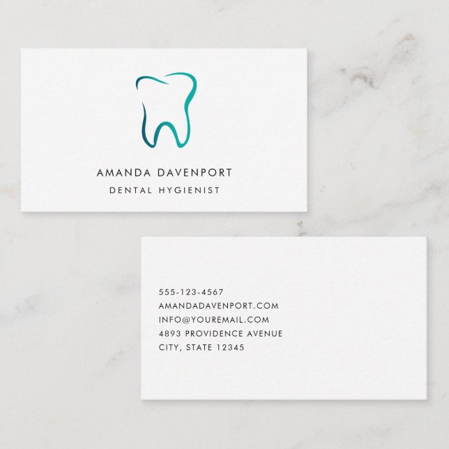 Dental Tooth Dentistry Medical Image Business Card (Front/Back)