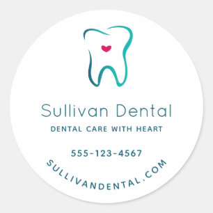 Dental Tooth Dentistry Medical Image Business Classic Round Sticker