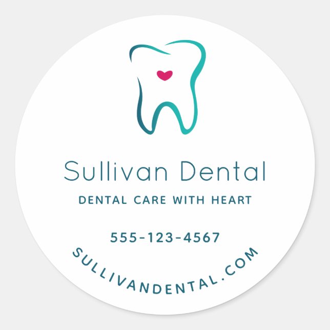 Dental Tooth Dentistry Medical Image Business Classic Round Sticker (Front)