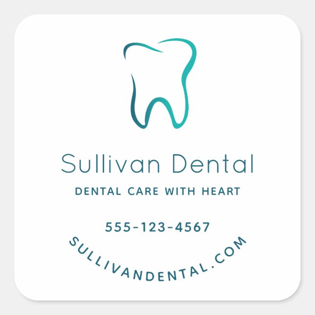 Dental Tooth Dentistry Medical Image Business Square Sticker (Front)