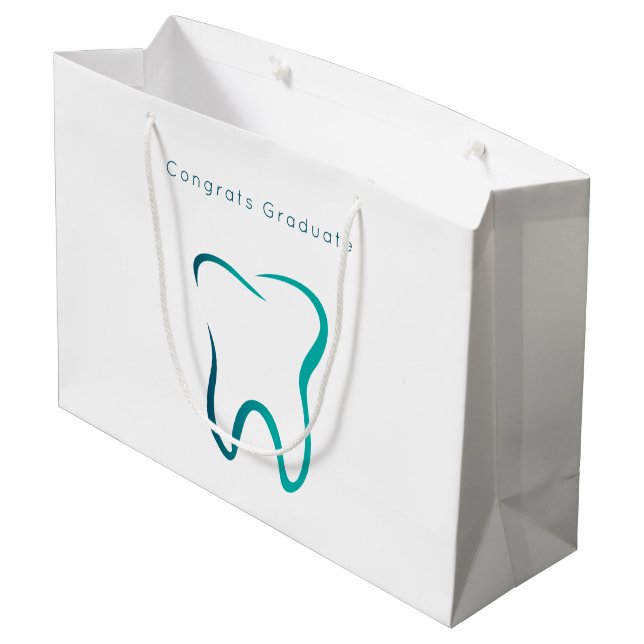  Dental Tooth Dentistry Medical Image Graduation Large Gift Bag (Back Angled)