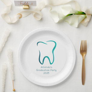 Dental Tooth Dentistry Medical Image Graduation Paper Plate